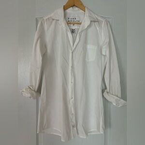 FRANK & EILEEN BARRY Tailored Button-Up Shirt In SUPERLUXE  White size M, NWOT
